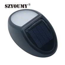 SZYOUMY 5 шт. 10 светодиодный на солнечной батарее Наружный свет лампочка с мягким светом датчик энергосбережения настенный светильник Солнечный сад свет для наружного