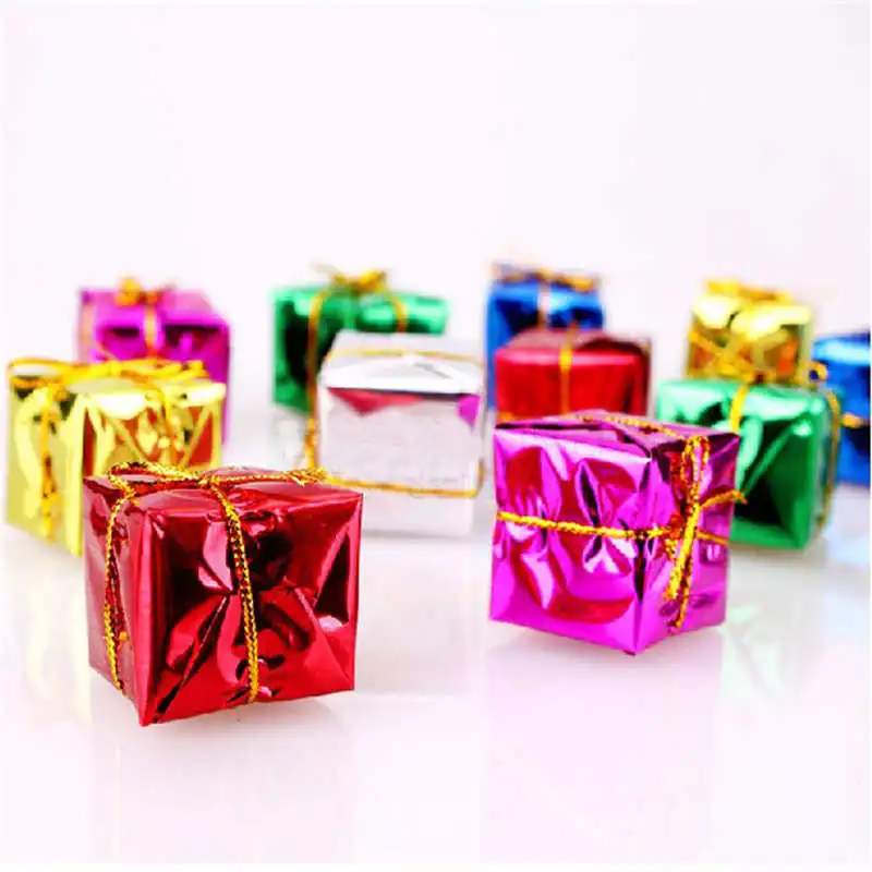 

12Pcs Christmas Tree Hanging Square Pendant Party Decoration Ornaments Xmas for kids gifts #2o29