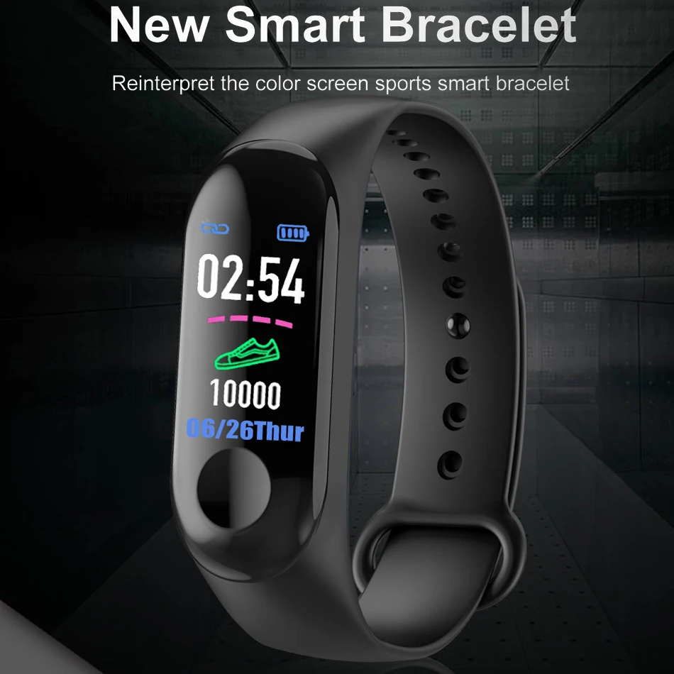 3 цвета, умный Браслет, цветной экран, кровяное давление, фитнес-трекер, пульсометр, умный спортивный браслет для Android IOS