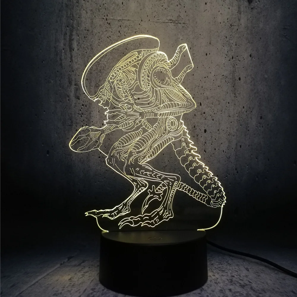 Экшн фильм Alien vs Predator Prometheus 3D светодиодный USB светильник 7 цветов меняющий ночной