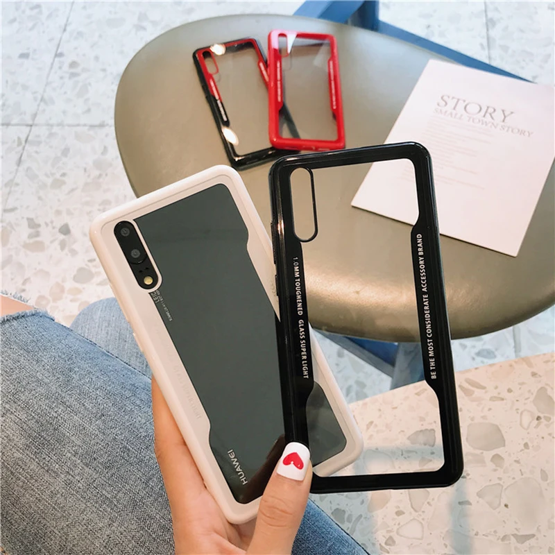 

Transparent Soft TPU Frame Hard Acrylic Back Case For Huawei P30 P20 P10 Mate 20 10 Pro Lite Nava 4 Y9 Honor 10 8X 8C 8A Cover