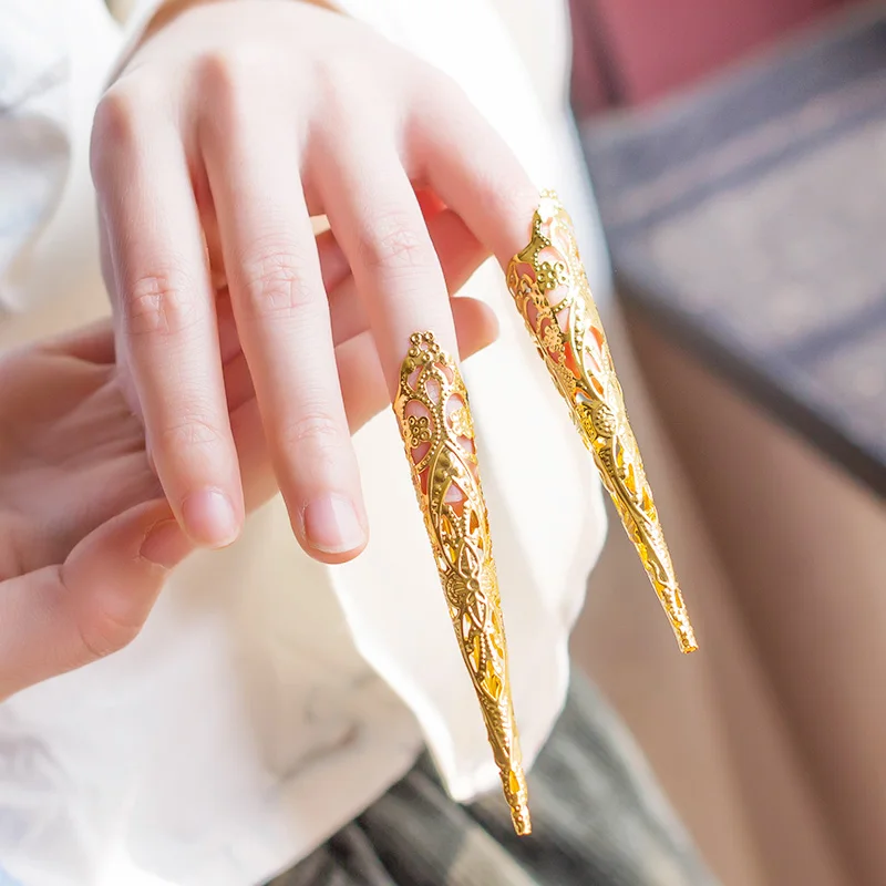 Hanfu костюм аксессуары Королева Аксессуары для пальцев доспехи древняя китайская императрица пальчиковые кроватки