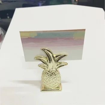 

free shipping 30pcs/lot golden resin pineapple place card holder golden wedding showers party table decoration accesories supply