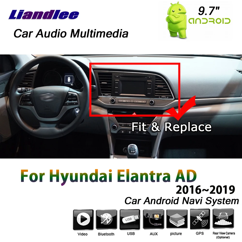 Sale Liandlee 9.7" Android System For Hyundai Elantra AD 2016~2019 Car Vertical Screen Wifi BT GPS Navi Navigation Multimedia No DVD 8