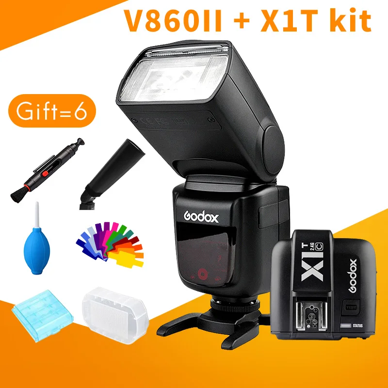 

Godox Speedlite V860II X1T kit Li-ion Battery TTL 1/8000s HSS for Canon 5D Series Nikon D810 Sony A7 fujifilm lumix GH5 camera