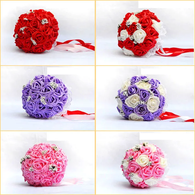 New cheerleading Pom Poms HI-Q bride holding flowers hand flowers wedding decoration bride bouquet