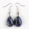 Sodalite Water Drop Dangle Hook Earrings Silver-color Point Crystal Healing Chakra Reiki Free Pouch ► Photo 2/3