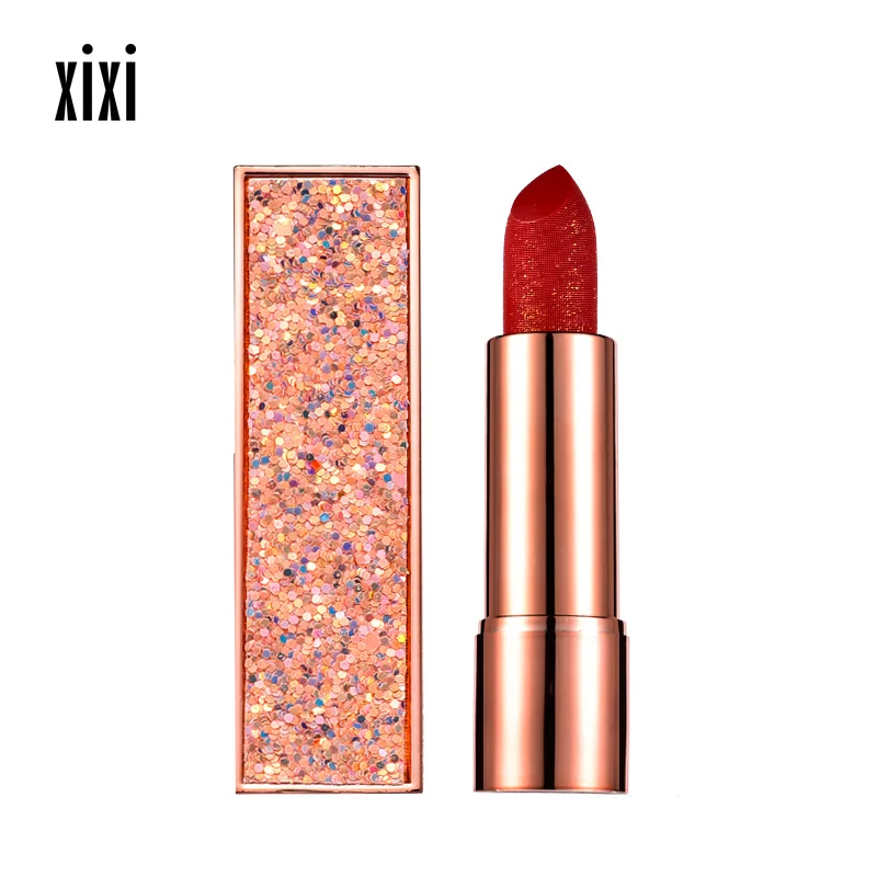 

XiXi 6 popular colors Pink Starry Lipstick Matte Velvet Waterproof Long-lasting Nude Lipstick Makeup Natural Lips