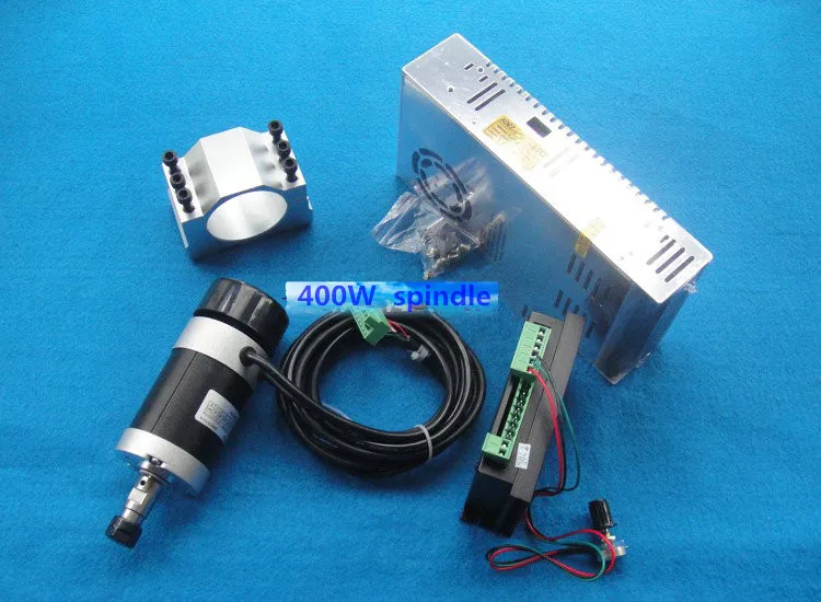 

ER11 48V 400W air spindle motor+Motor controller+57mm clamp+Motor dedicated power supply engraving machine spindle kit