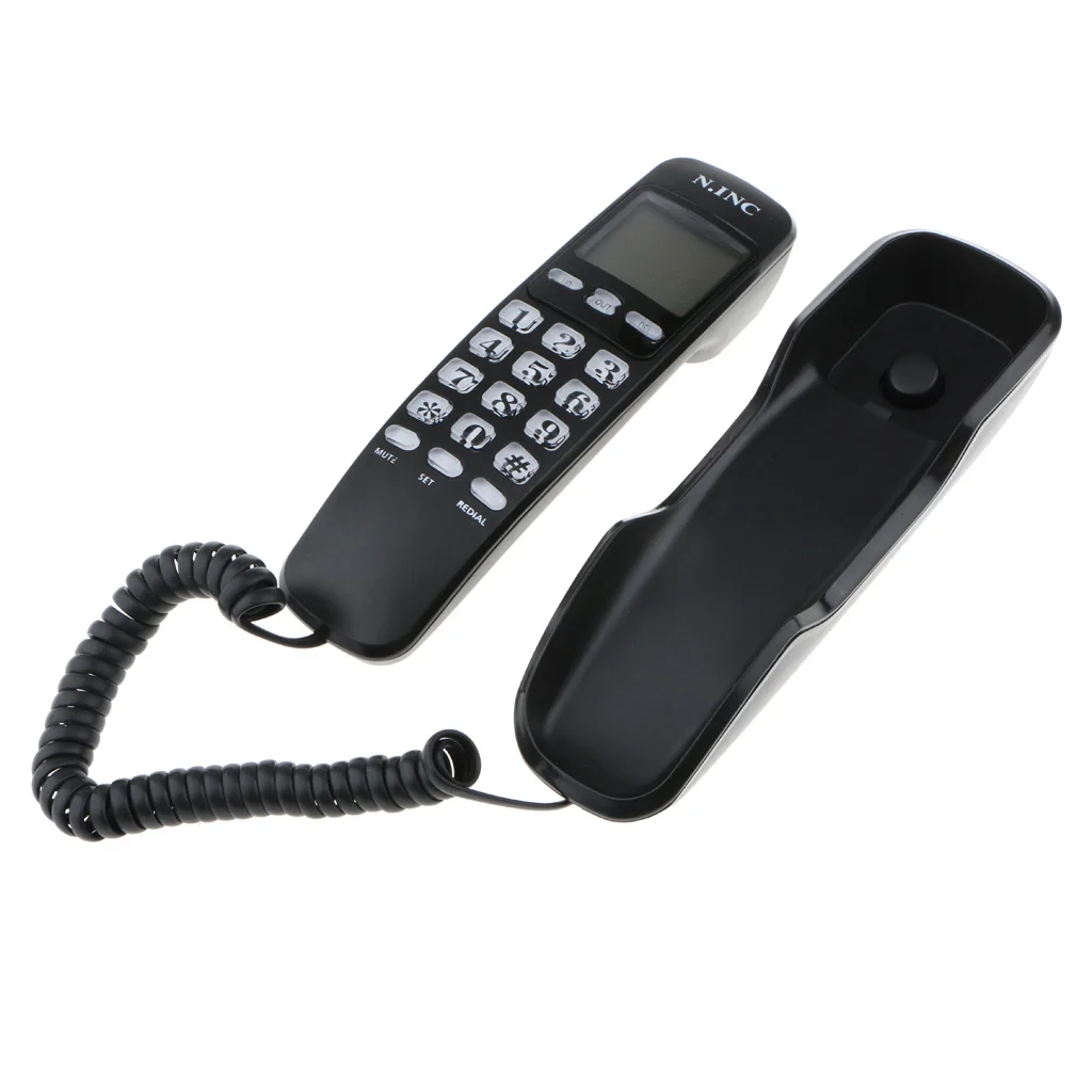 ABS Материал DTMF/FSK система дуэли настольный проводной телефонный динамик Определитель номера телефонный ЖК-дисплей черный