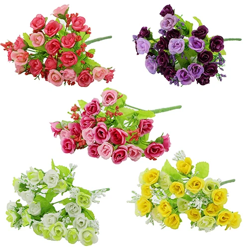 

HOT 1 Bouquet 21 Head Artifical Fake Rose Weeding Party Home Decor Silk Flower 91W9