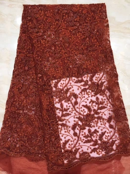 

New Design French Lace Fabric With Sequins Milk Silk Lace African Lace Fabric High Quality Nigerian Lace Fabric For Wedding