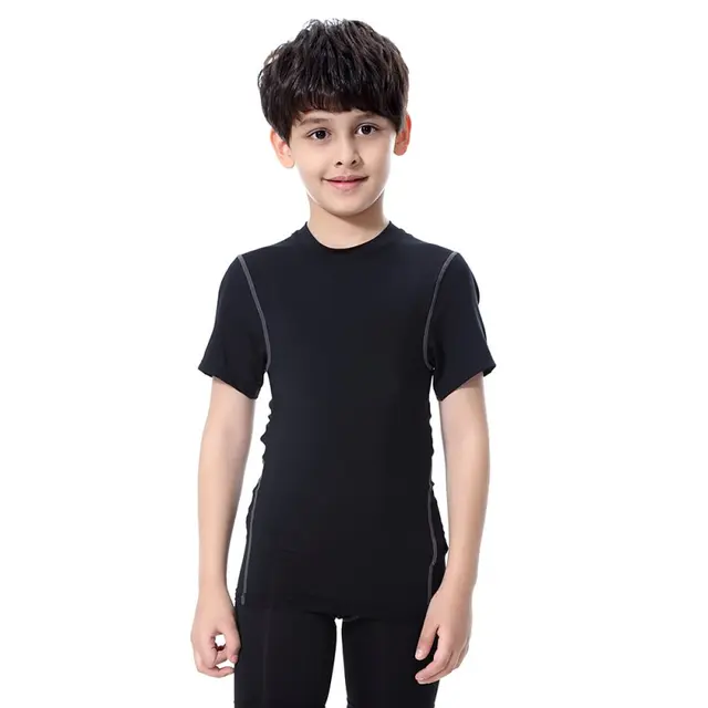 2017 NEW Kids Boys Compression T shirt Short Sleeve Tops Stretch Quick