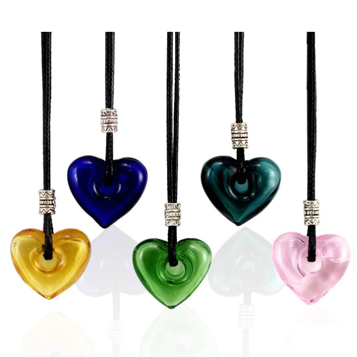 

0.5ml Essential oil bottles Empty perfume bottle Mini Small Sample Vials Colored glaze pendant handmade Heart shape