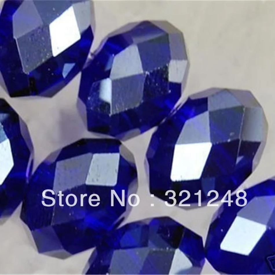 

new 2013 198pc 4X6mm Dark Blue Crystal Faceted Gems Loose Beads MY2228