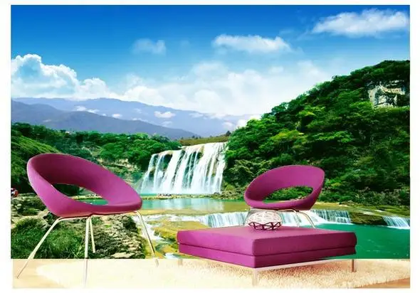 

Custom photo wallpaper 3d murals wallpaper sitting room 3 d waterfall scenery Idyllic landscape living room TV mural wall papers