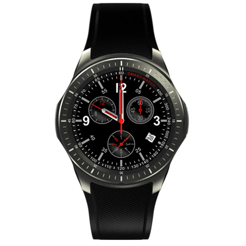 DM368 умные часы 1,3" AMOLED дисплей четырехъядерный Bluetooth 4,0 монитор сердечного ритма наручные часы для IOS Android телефонов Android 5,1 - Цвет: black
