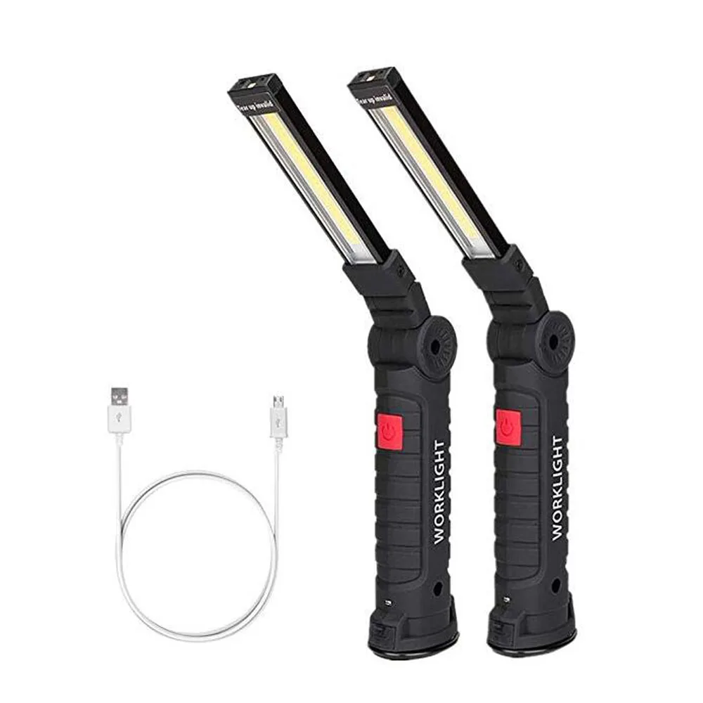 

Inspection Work Light USB Rechargeable Flashlight COB LED Magnetic Hanging Torch Lamp Small For Car Repair Home Using Emergency