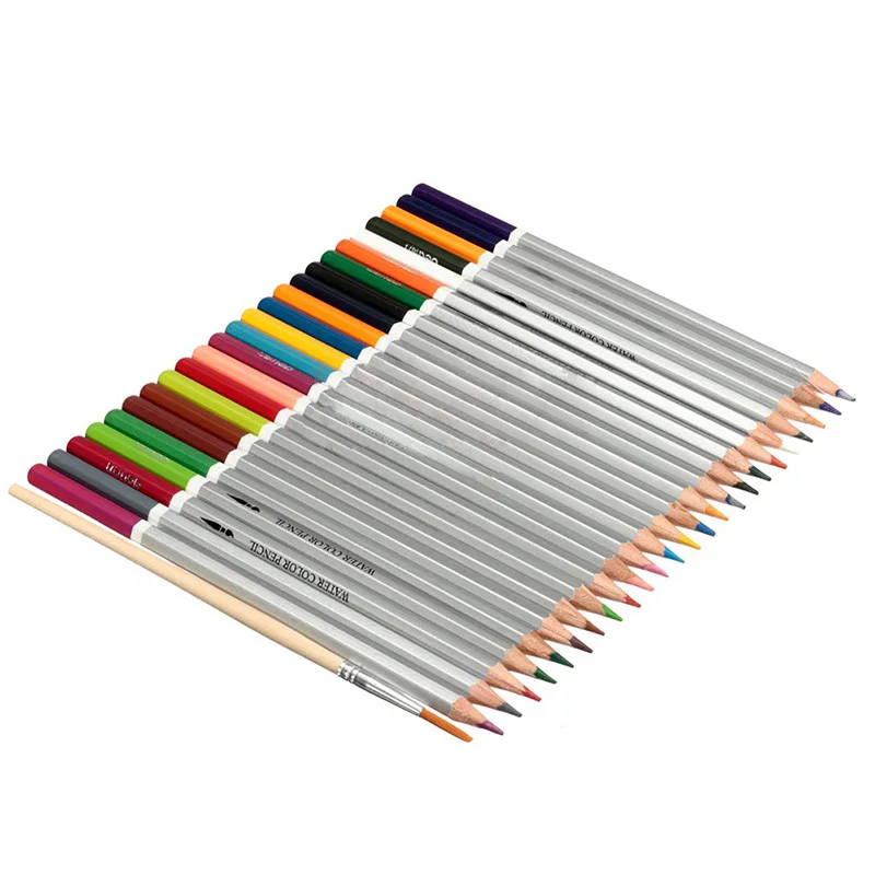 

Water soluble Crayons Colored pencils Wooden pencils Crayons +brushes 24 Colors