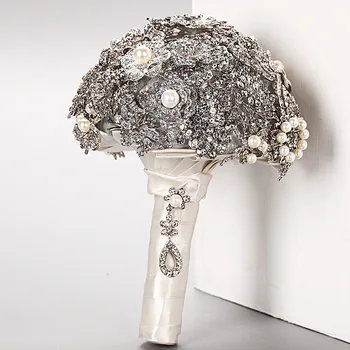

Gorgeous Customized Wedding Accessories Pearl Beaded Brooch buque de noiva Wedding Flowers Bridal Wedding Bouquet