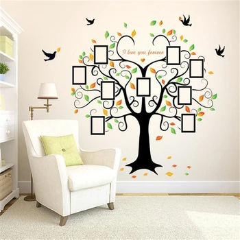 

Heart-Shaped Photo Frame Tree Vinyl Wall Stickers For Kids Rooms Living Room Bedroom Background Adesivo De Parede Posters