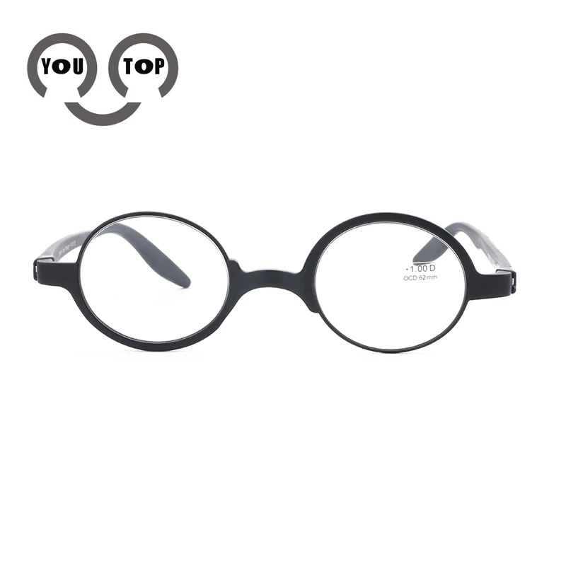 

YOUTOP New Unique Mismatch Comfortable Reading Glasses Full-Rim Round TR90 Myopia Eyeglasses 258