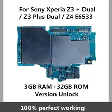 Original Motherboard For Sony Xperia Z3+ Dual / Z3 Plus Dual / Z4 E6533 32GB Unlocked Mainboard With Chips Android OS System