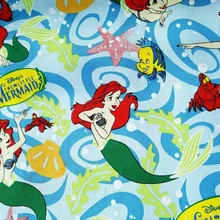 100*110 см Мультфильм Русалочка хлопок ткань для ребенка лоскутные одеяла подушки Чехол шитье ручной работы Tissus