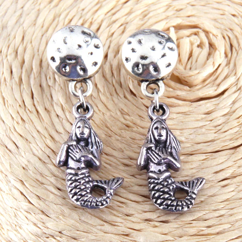 Free shipping Fashion Metal mermaid Stud Earringin Stud Earrings from