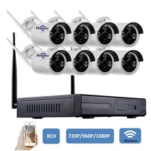 8-КАНАЛЬНЫЙ системы ВИДЕОНАБЛЮДЕНИЯ Беспроводной NVR комплекты 720 P 960 P 1080 P Wi-Fi пуля Ip-камеры ИК-Системы Домашней Безопасности Комплект видеонаблюдения
