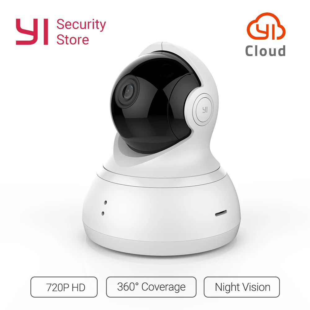 Купольная камера YI HD 720p Поле обзора в 360° ИК ночное видение Система обнаружения