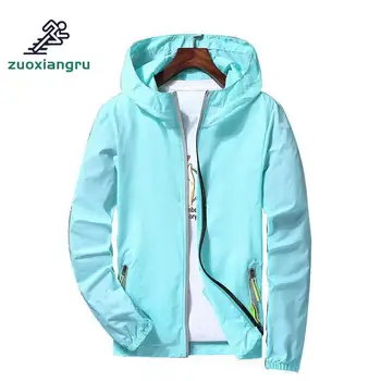 

Ultra-light Men's Summer Hooded Hiking Jacket Super-thin Windbreaker Packable Skin Coat Sunscreen Waterproof Beach Jacket