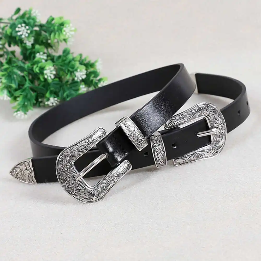 Febelle PU Leather Double Buckle Women Belts Vintage Waist Belt Hot ...