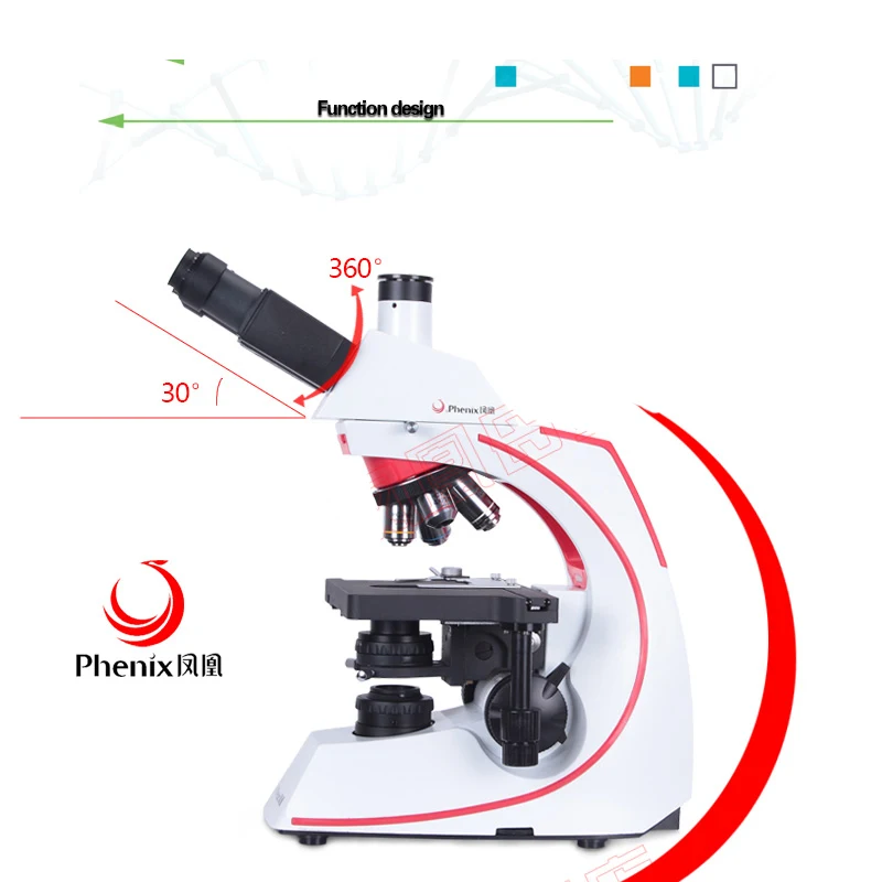 Phix профессиональный микроскоп 40X-1600X колхер светильник тринокулярный микроскоп с флуоресцентным/темным полем/поляризованный опционально