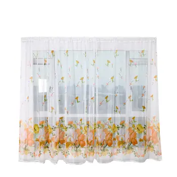 

2PCS Trees Sheer Curtain Tulle Window Treatment Voile Drape Valance Panel Fabric Polyester 100x200cm sheer for living room
