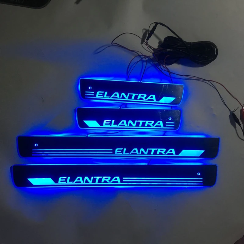 Для двери Elantra динамическая светодиодная лампа Накладка на порог добро