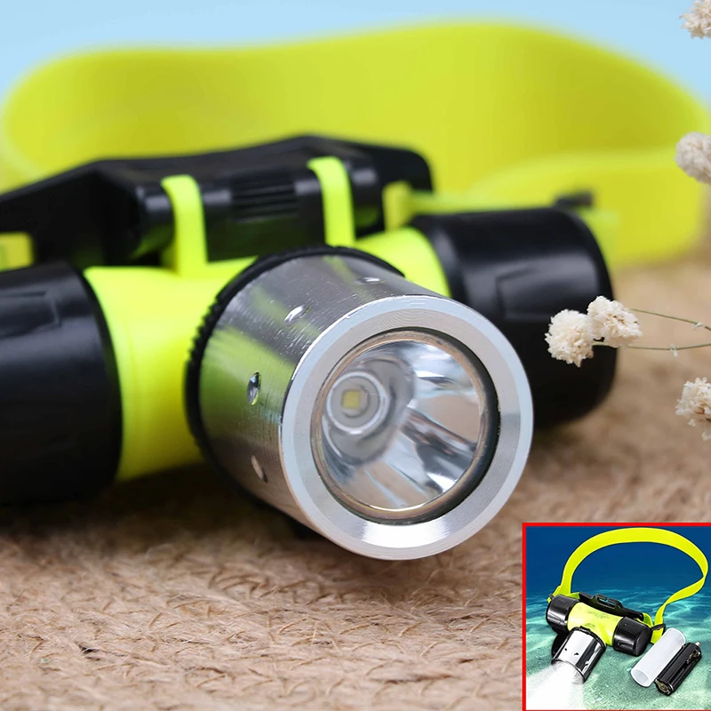 

Waterproof Underwater Led Headlamp 60m Swimming Diving Dive Head Light Torch Lamp XM-L T6