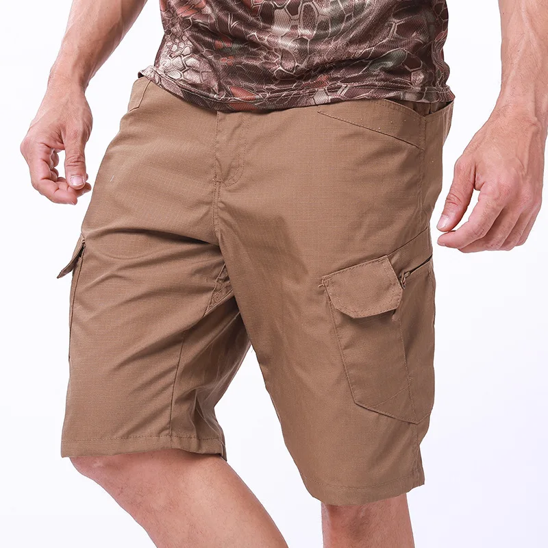 Открытый альпинизм свободные карго шорты Военный фанат тактические шорты камуфляжная тренировочная одежда мужские летние фитнес спортивные короткие брюки - Цвет: Wolf Brown
