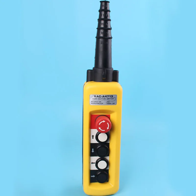 

One Speed Hoist Crane 4 Pushbuttons Pendant Control Station With Emergency Stop
