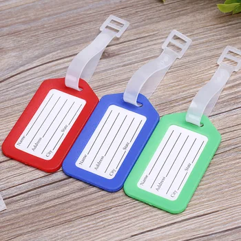 

2019 travel accessories Plastic Luggage Tag Travel Suitcase Travel Bag Boarding Tag Label Name ID Tags candy color drop shipping