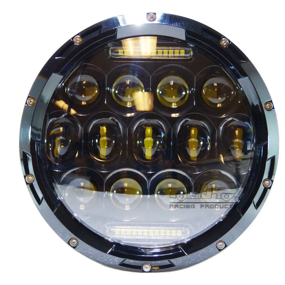 Pair 7 75W H4 LED Headlight 7500LM Hi Lo Beam Head Light With Bulb DRL For