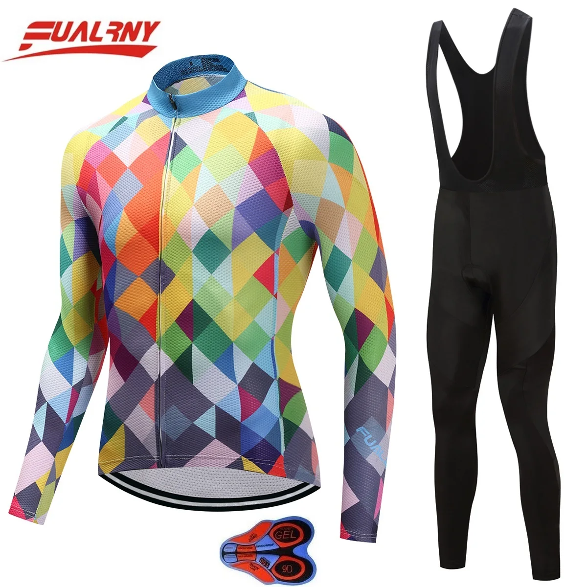 

2019 Team FUALRNY Long sleeve Ropa Ciclismo Cycling Jersey sets 9D/Autumn Mountian Bicycle Clothing/MTB Bike Clothes colourful