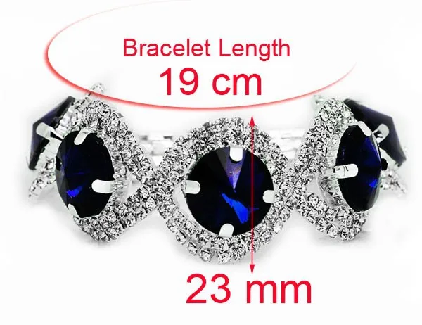 Модный хрустальный браслет серебристый цвет прозрачный Стразы браслет большой камень ювелирные изделия pulseiras 1112