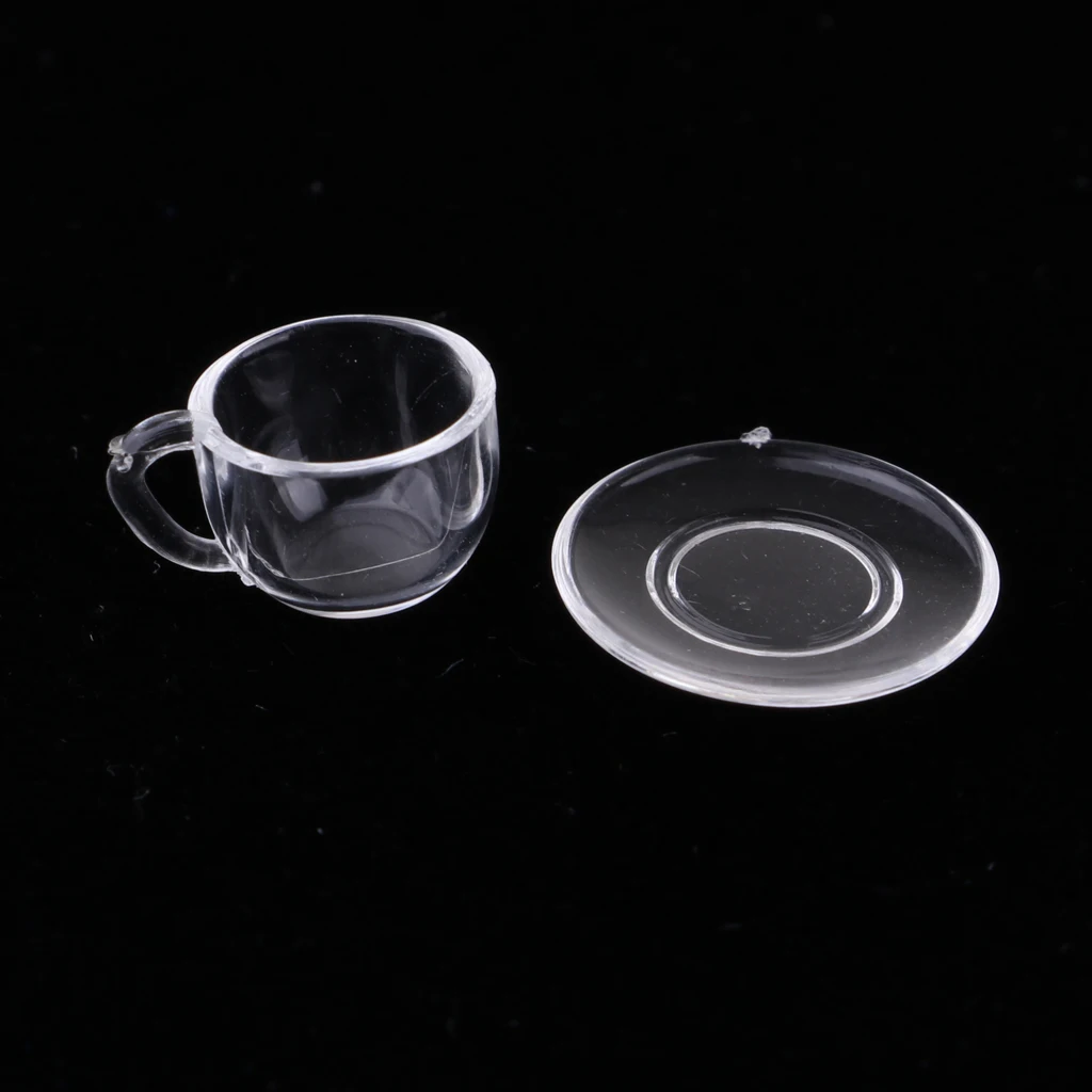 100x Clear Coffee Cup Acrylic Dollhouse Miniature Lid Removable Wholesale Lot 