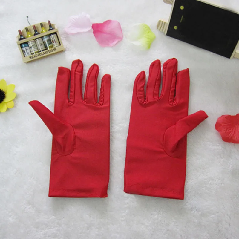 

2018 Adult Kids Elastic Wrist Length Strech Gloves Wedding Party Favors Bridal Prom Dance Performance Show Christmas New Year