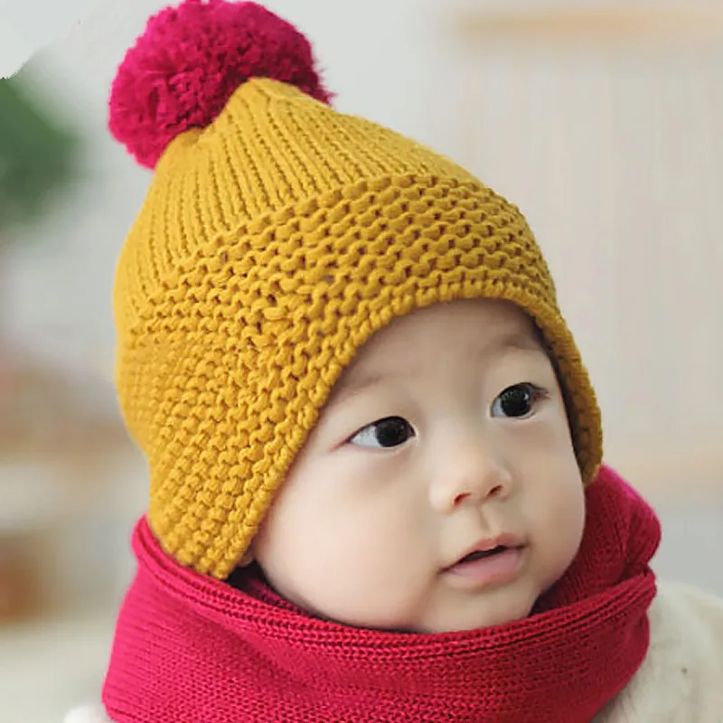 Bomhcs Baby Handmade Knitted Beanies Hat Newborn Caps Accessories