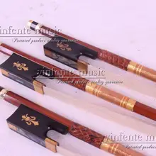 1 шт., круглая палка из бразильского дерева 4/4, скрипка, бант, эбеновое дерево, лягушка, цветок, инкрустированный 4/4#26
