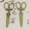 10pcs Charms sewing scissors 61x25mm Antique Silver Bronze Plated Pendants Making DIY Handmade Tibetan Silver Bronze Jewelry ► Photo 2/2
