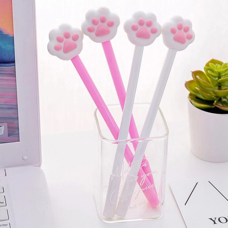 

Kawaii Cat Claw Shape Gel Pen DIY Office Stationery and School Supplies Smooth Writing Black and Blue Ink 0.38mm Pen 1PCS
