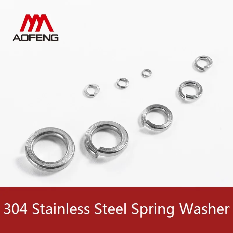

304 Stainless Steel Screw Spring Washers M2 M2.5 M3 M4 M5 M6 M8 M10 M12 M14 M16 M18 M20 M22 M24 M27 Washers for Bolt Fasteners